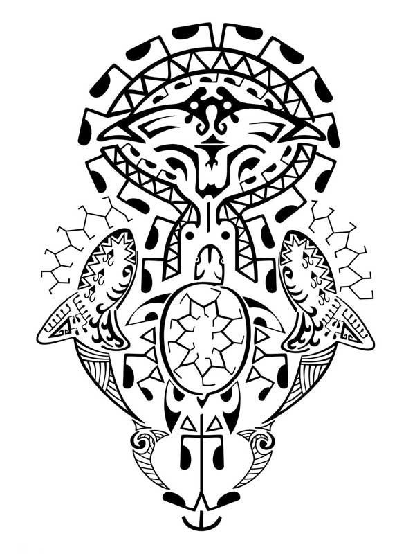 Эскиз тату в стиле Полинезия, тату-студия Сергея Алексеева
